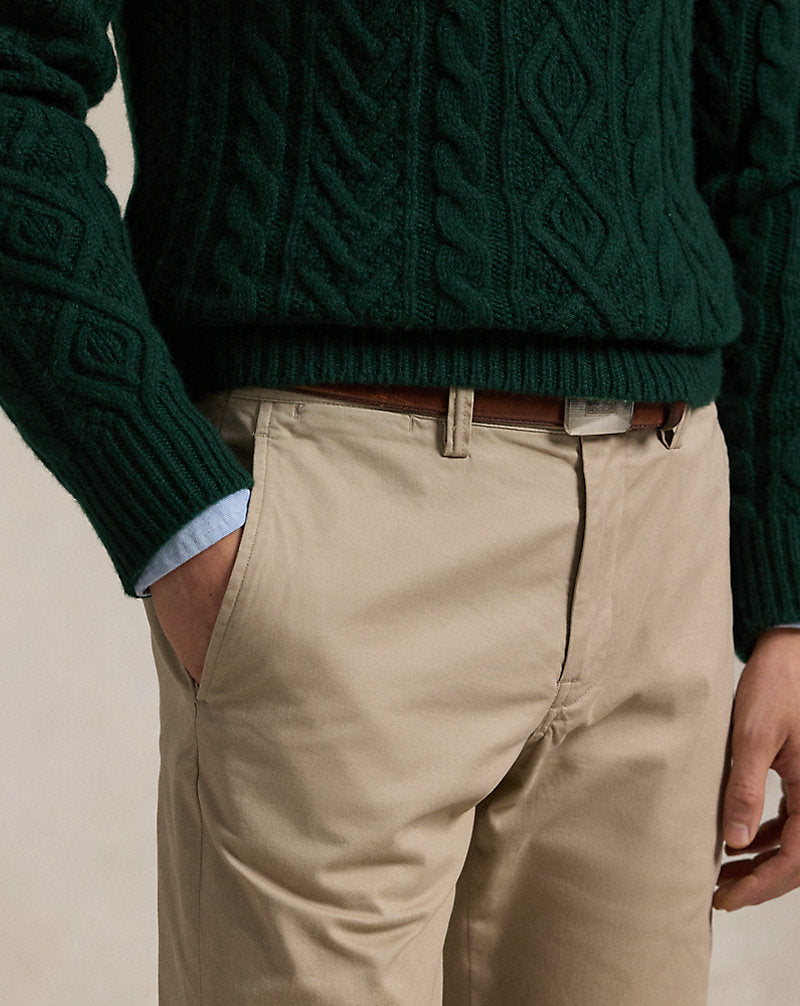 Stretch Straight Fit Chino Trouser Khaki Tan