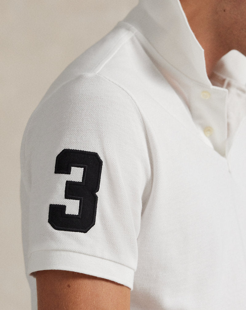 Custom Slim Fit Mesh Polo White