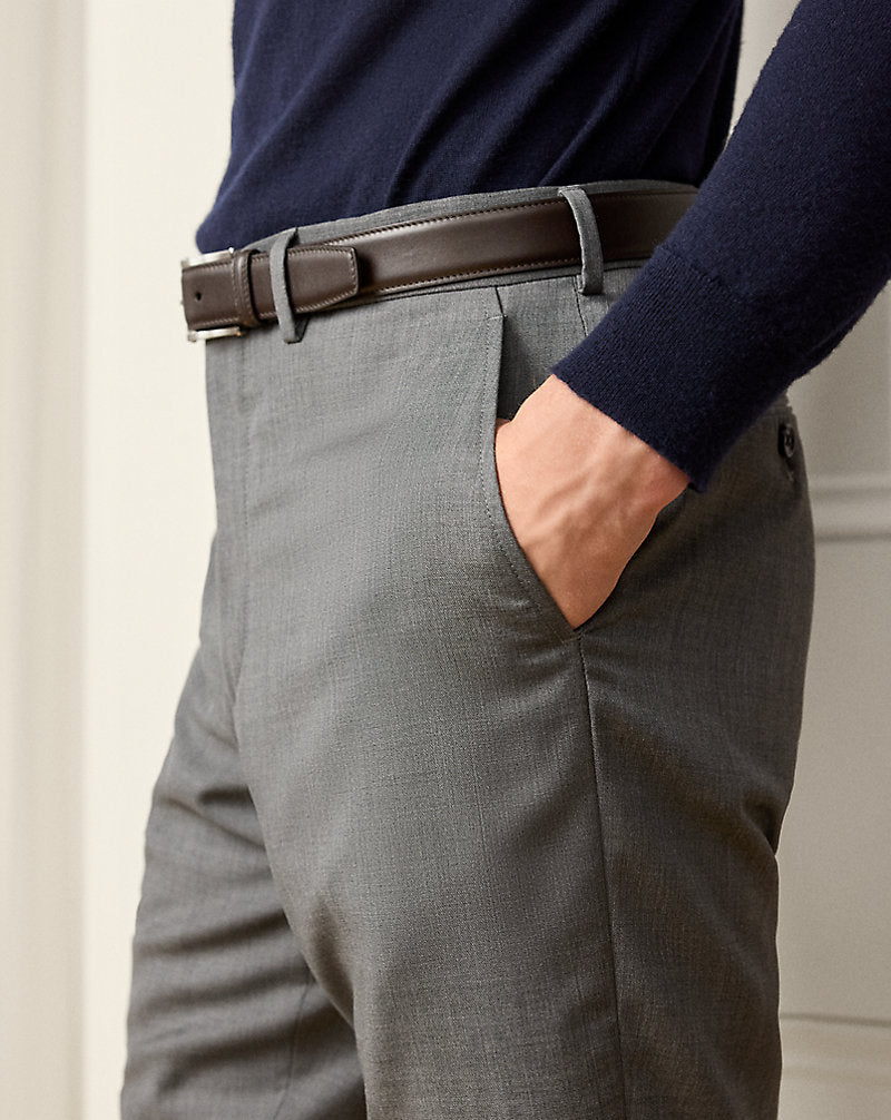 Gregory Hand-Tailored Wool Serge Trouser Medium Grey