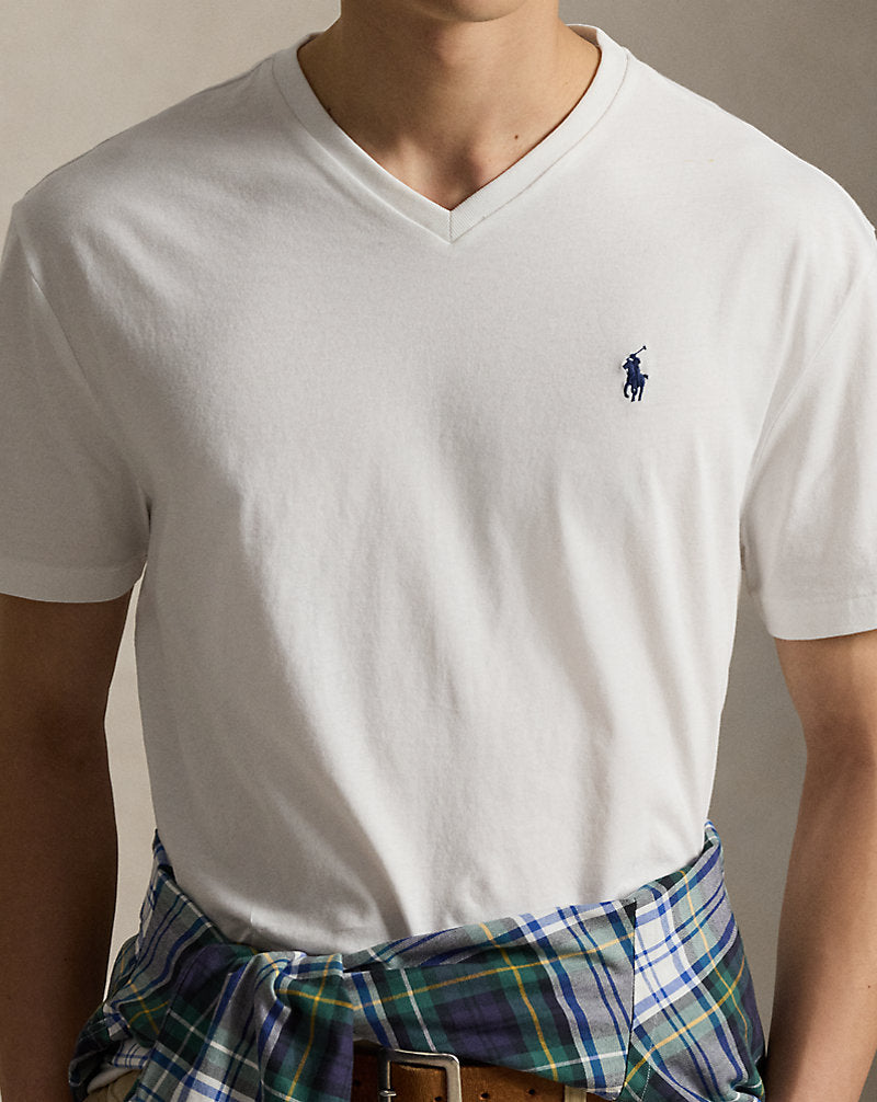 Classic Fit Jersey V-Neck T-Shirt White