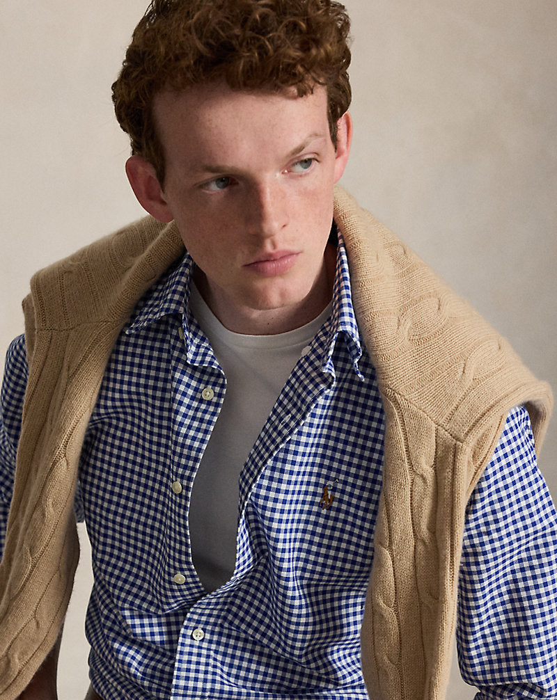Custom Fit Oxford Shirt Blue/White Gingham