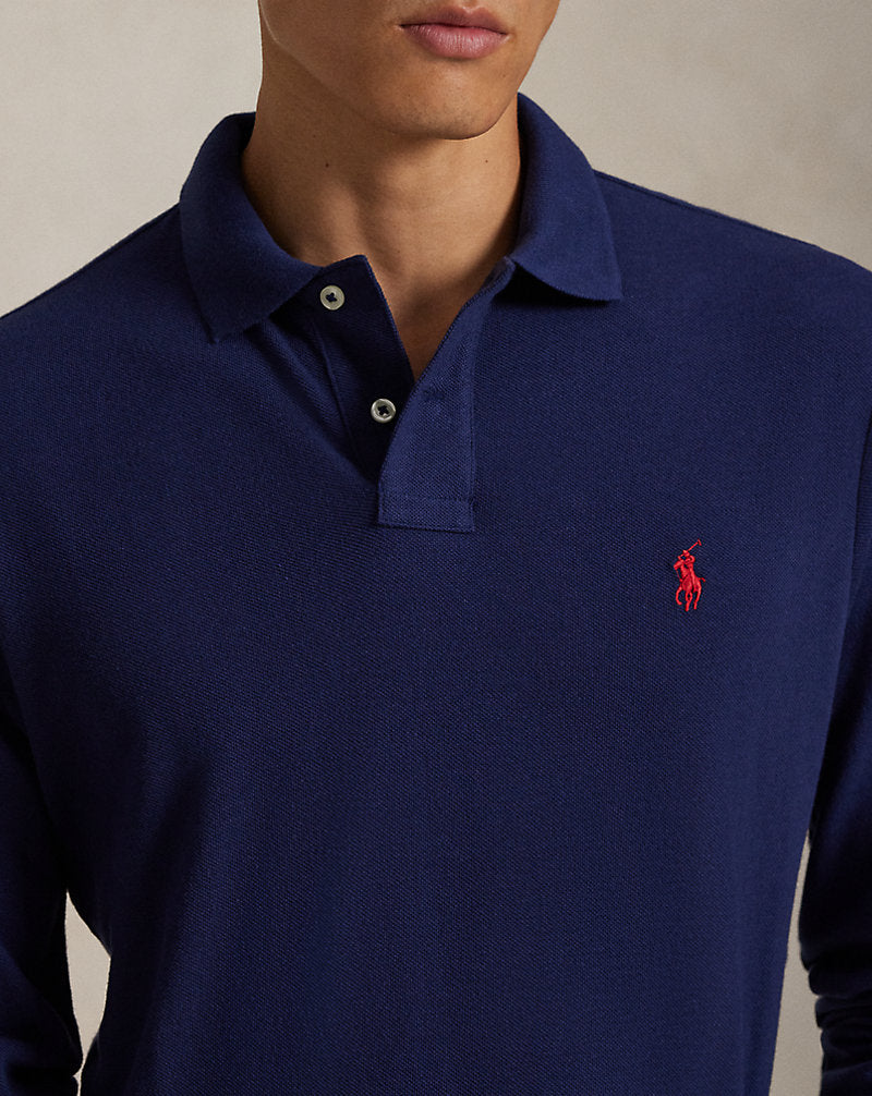 Custom Slim Fit Mesh Polo Shirt Newport Navy