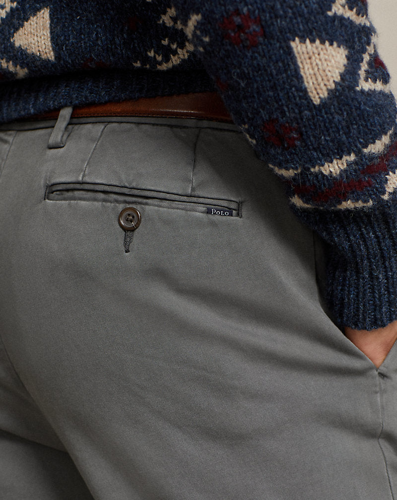 Stretch Slim Fit Knitlike Chino Trouser Dark Metal