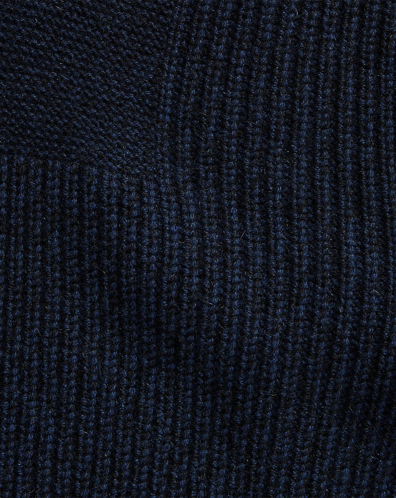 Textured Cashmere Shawl-Collar Cardigan Navy Heather