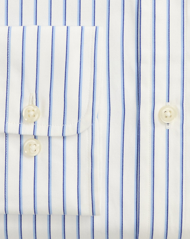 Custom Fit Striped Poplin Shirt 5069 White/Sky Blue