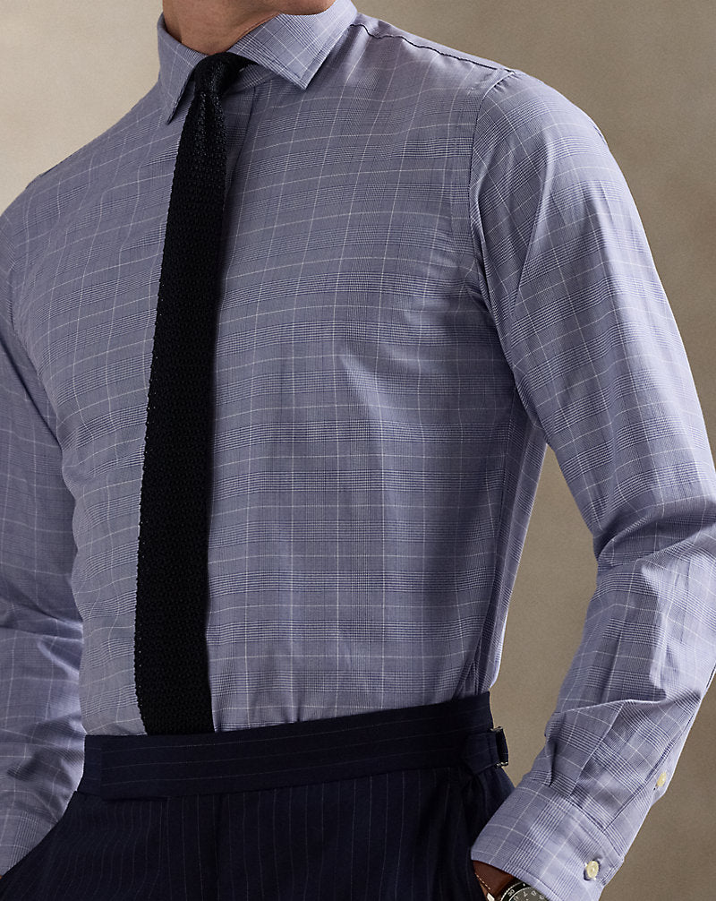 Custom Fit Poplin Shirt Ocean Blue/White