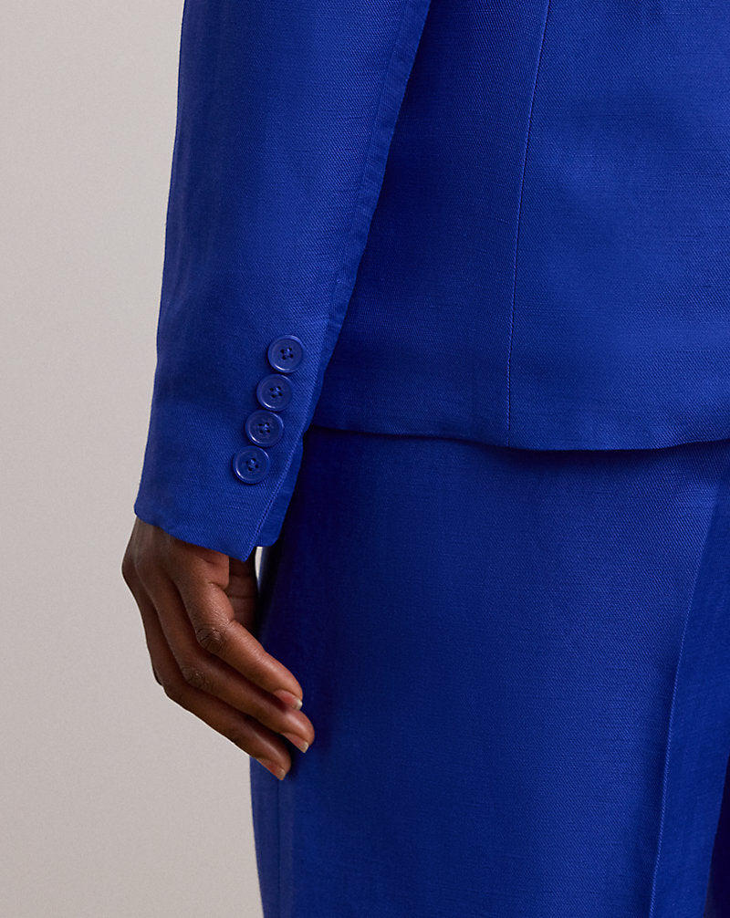 Linen-Blend Twill Blazer New Sapphire
