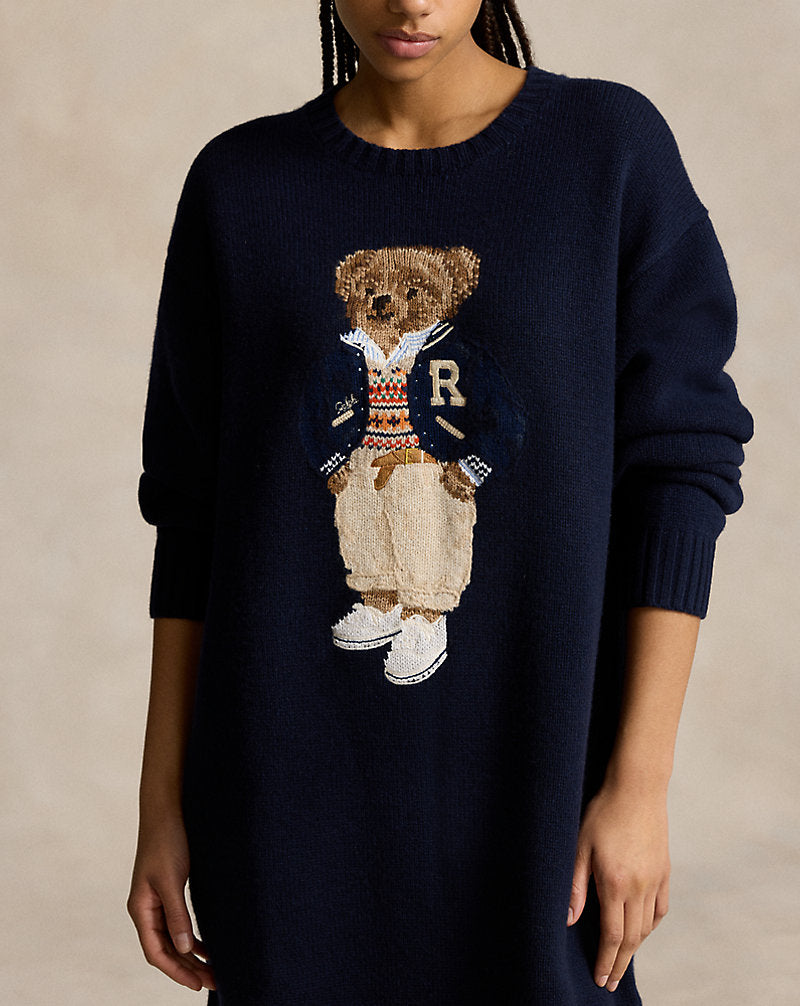 Polo Bear Crewneck Sweater Dress Hunter Navy