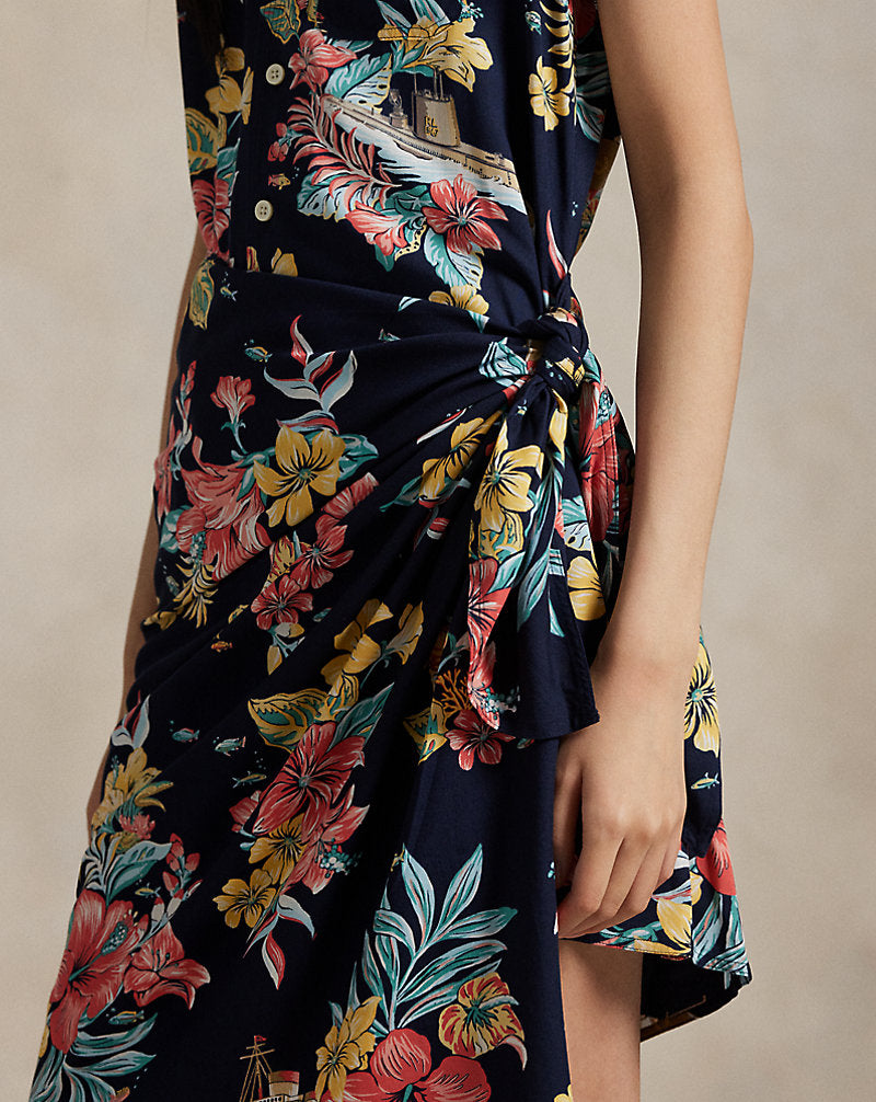 Floral Faux-Wrap Shirtdress Unchartered Floral