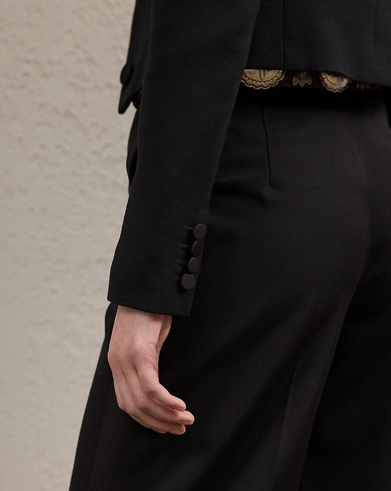 Spencer Wool Crepe Tuxedo Jacket Black