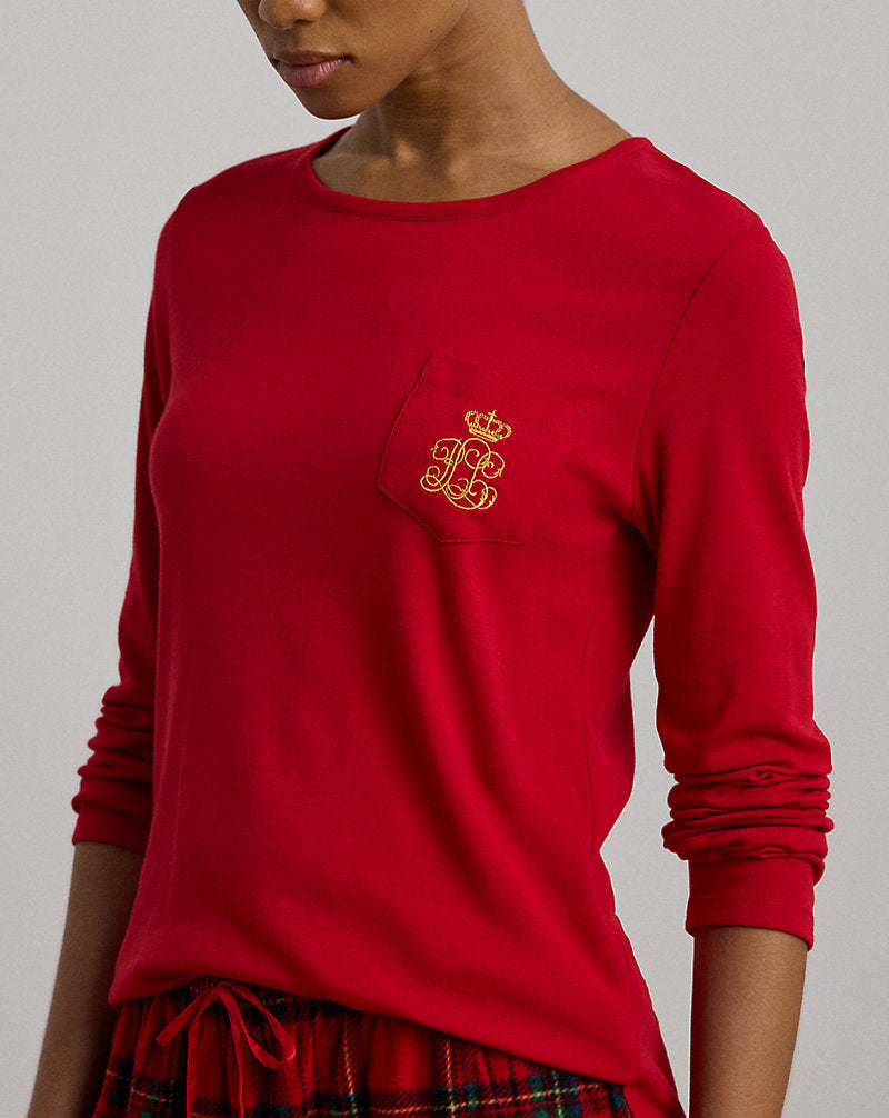 Plaid Knit & Fleece Pyjama Set Red Plaid