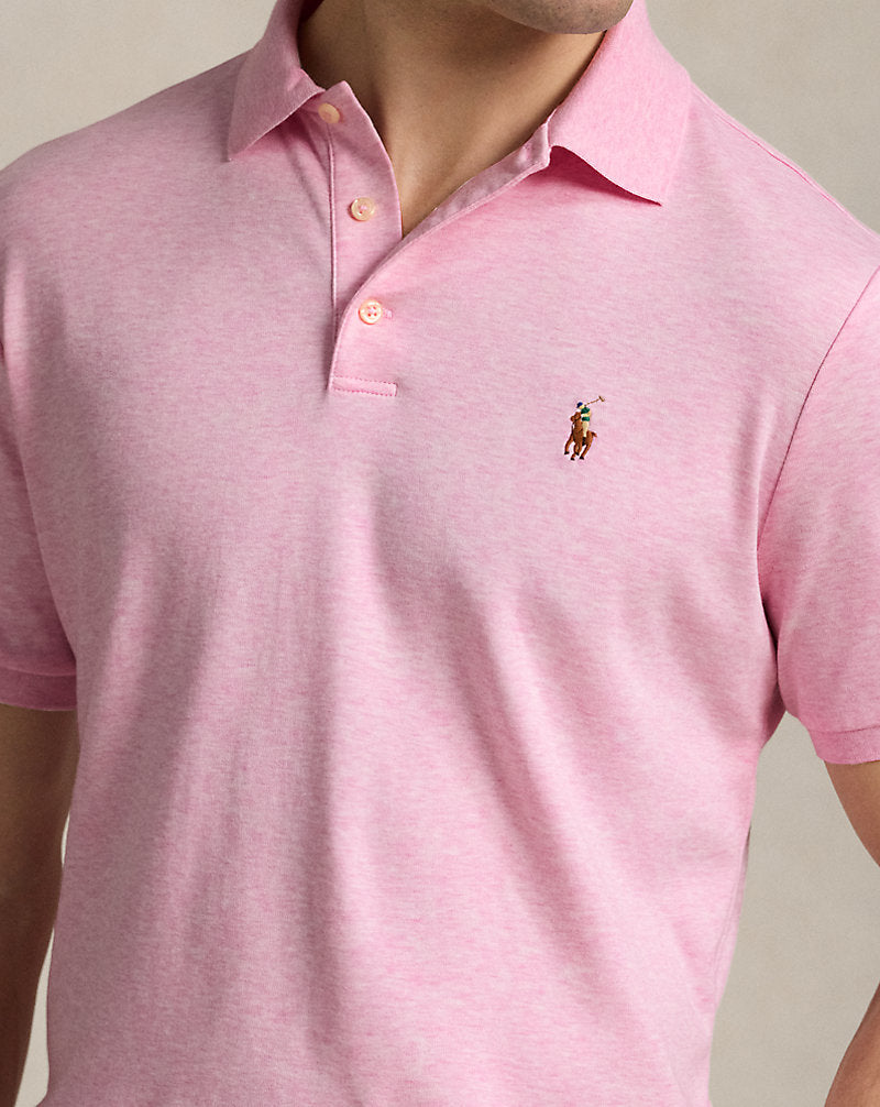 Custom Slim Fit Soft Cotton Polo Shirt Caramel Pink Heather