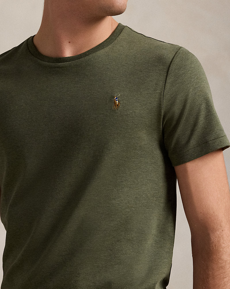 Custom Slim Fit Soft Cotton T-Shirt Service Green Heather