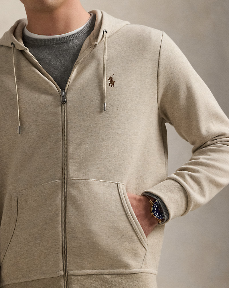 Double-Knit Full-Zip Hoodie Tuscan Beige Heather