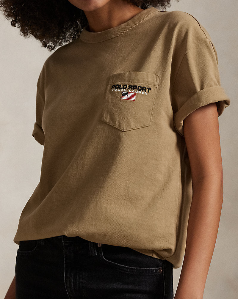 Classic Fit Polo Sport Pocket T-Shirt Desert Khaki/Polo Black