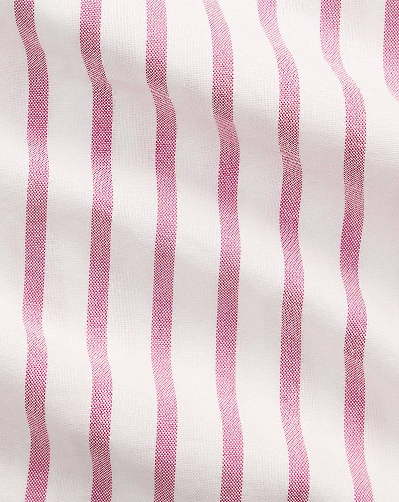 Slim Fit Striped Oxford Shirt Pink/White