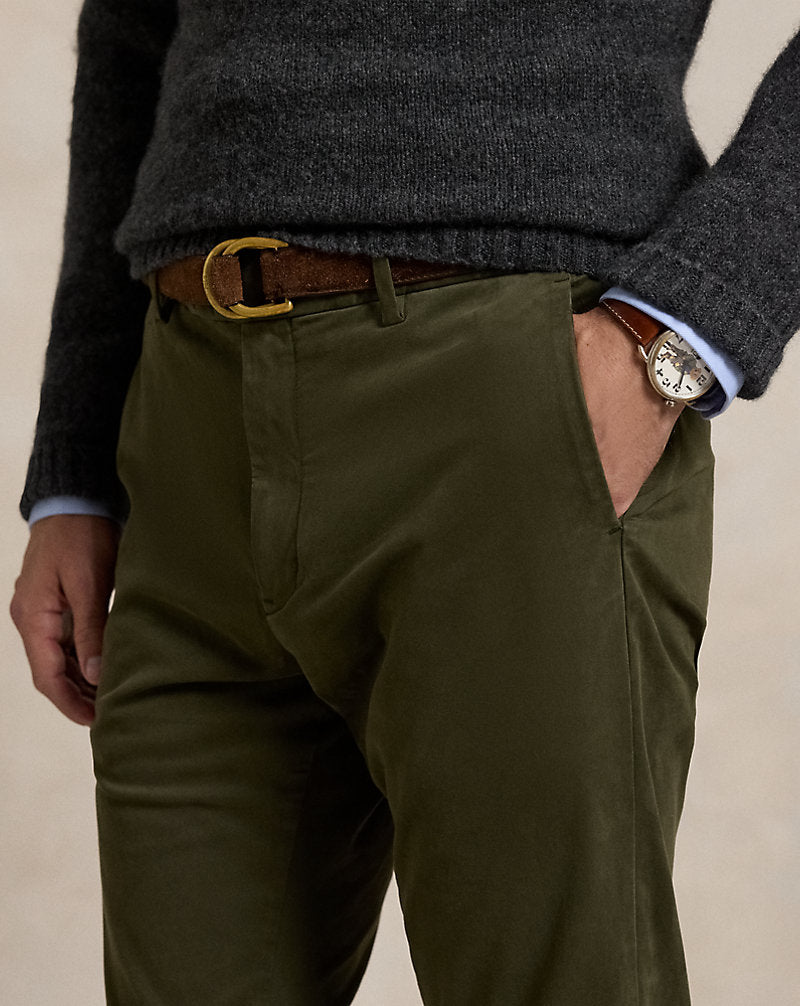 Jarrett Stretch Slim Fit Sateen Trouser Estate Olive