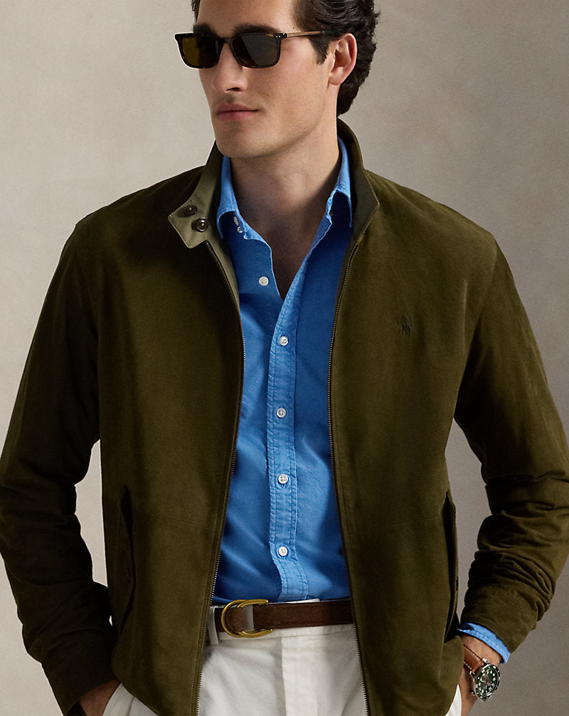 Slim Fit Garment-Dyed Oxford Shirt Blue Orbit