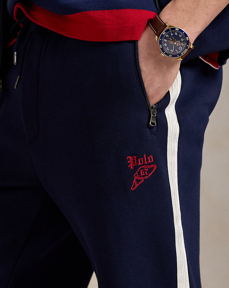 Double-Knit Mesh Track Trouser Cruise Navy Multi