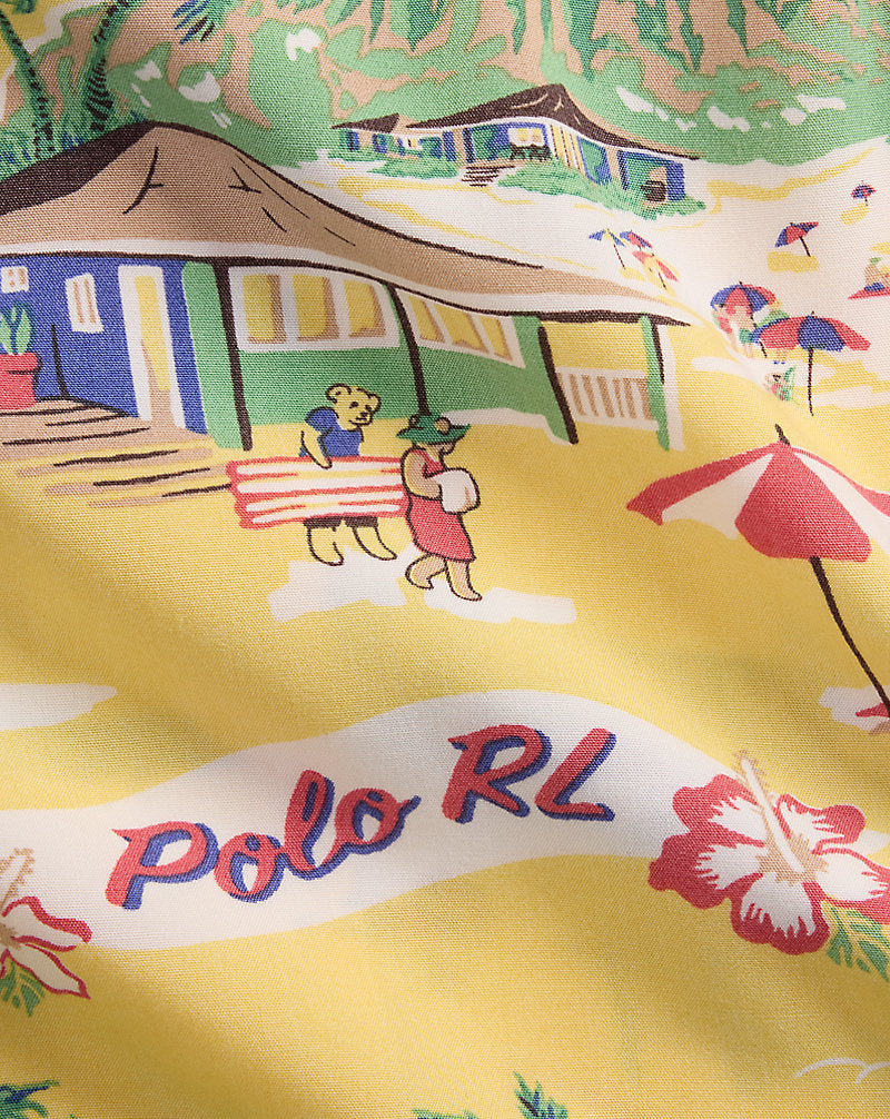 Classic Fit Polo Bear Camp Shirt On Holiday Bear