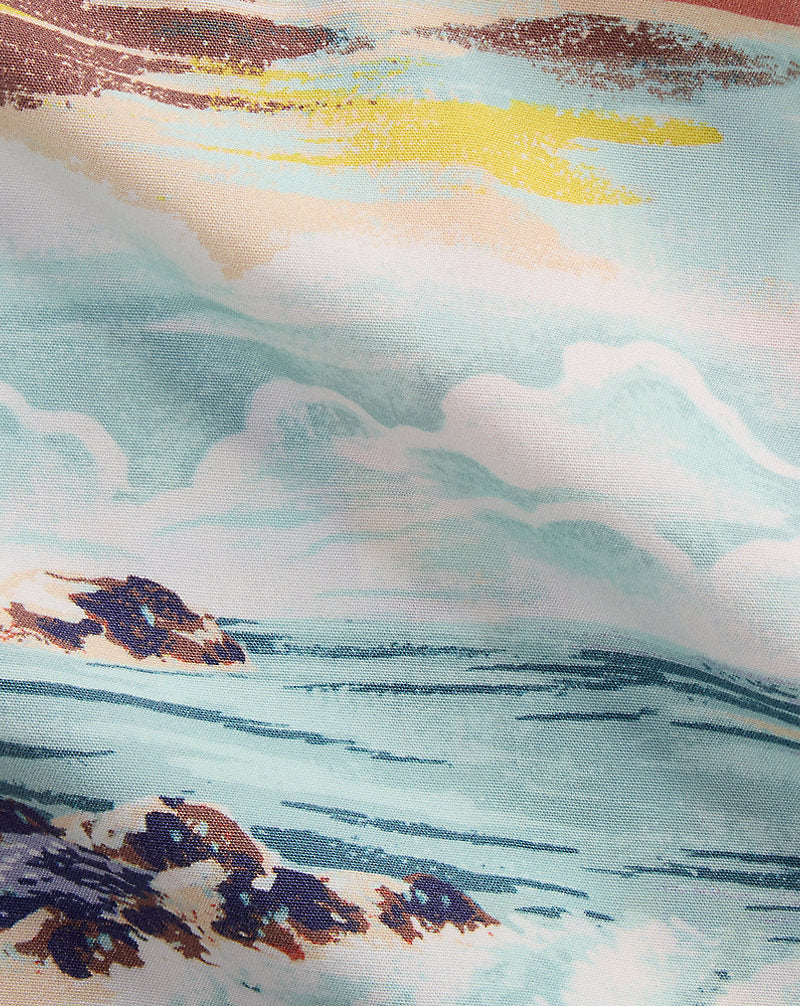 Classic Fit Patchwork-Print Camp Shirt Surf Scenic Patchwork