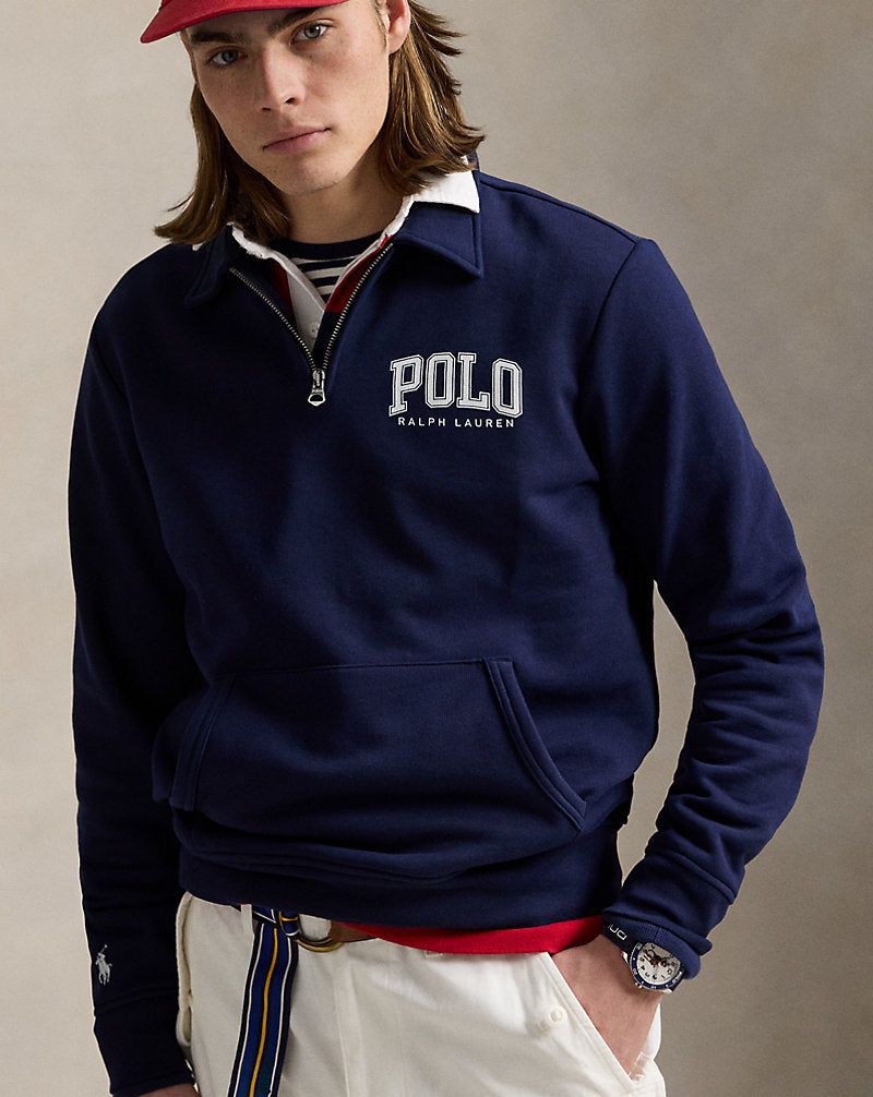 Logo Fleece Collared Sweatshirt Cruise Navy