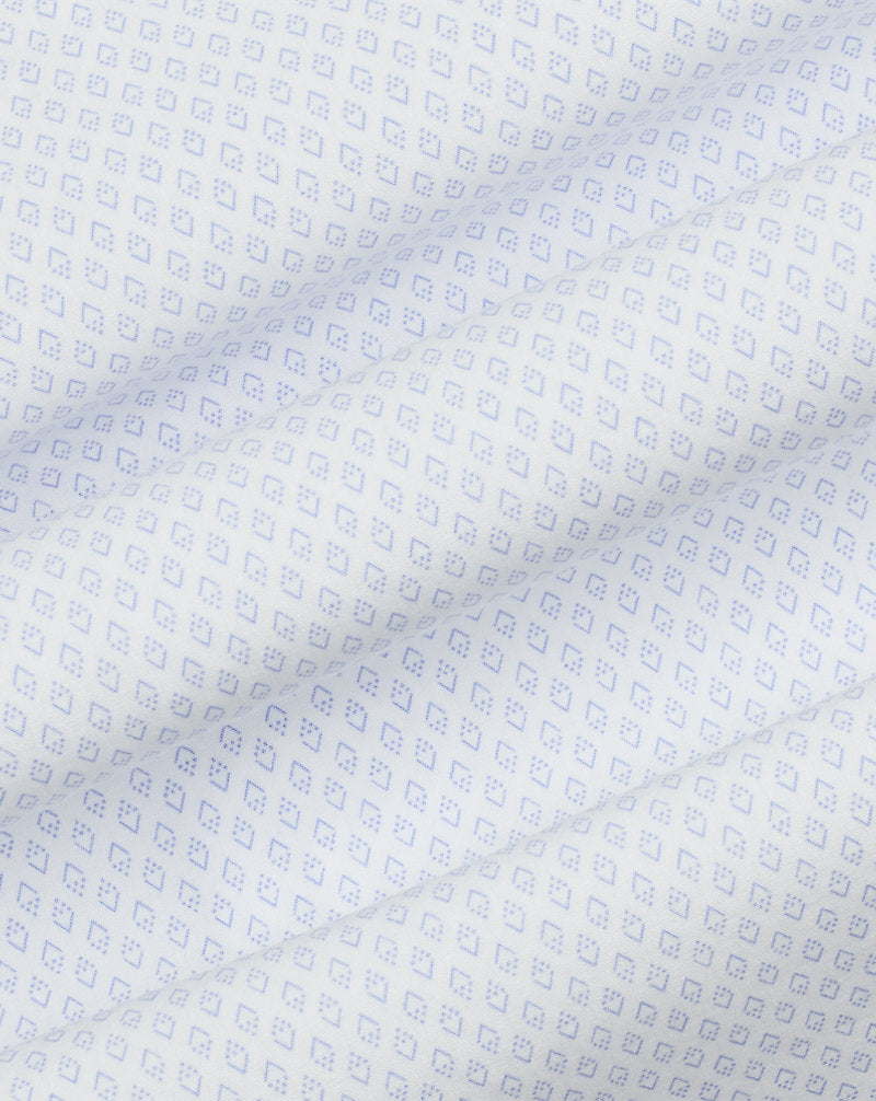 Custom Fit Print Stretch Poplin Shirt Diamond Dot Deco