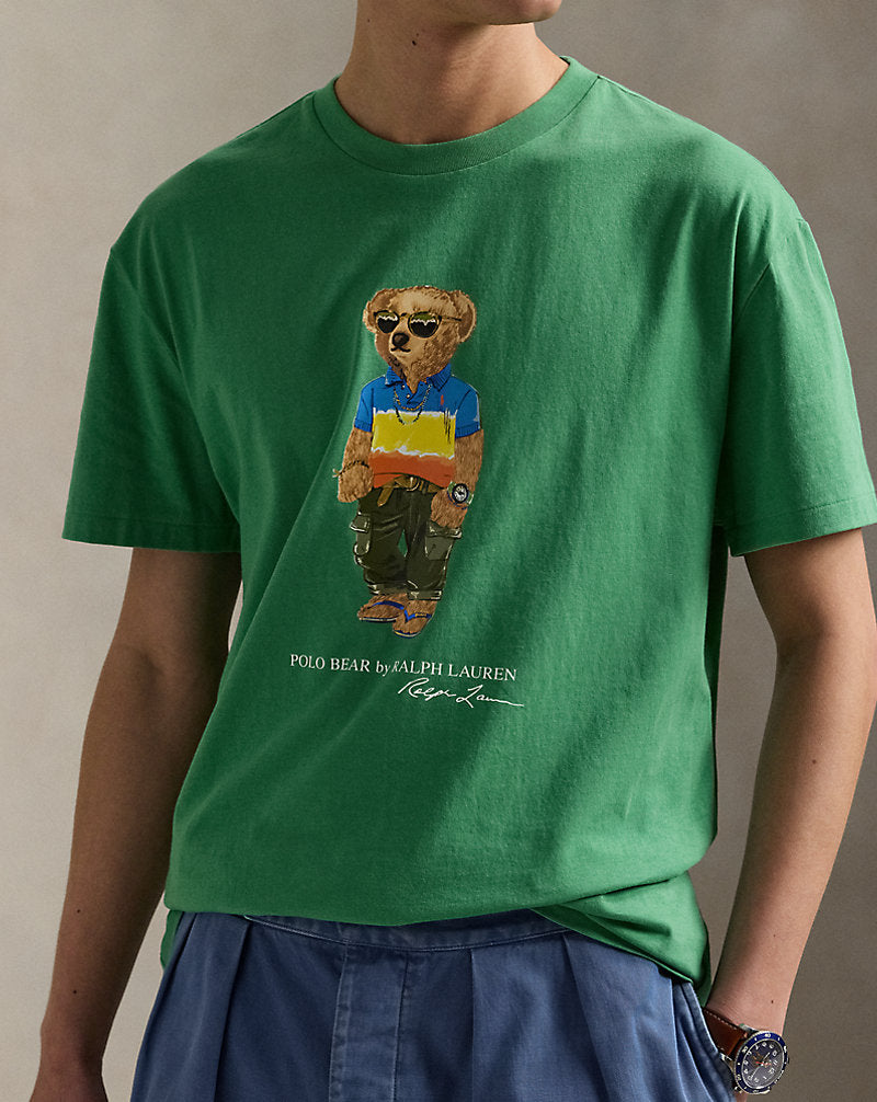 Custom Slim Fit Polo Bear Jersey T-Shirt Raft Green Beach Shp