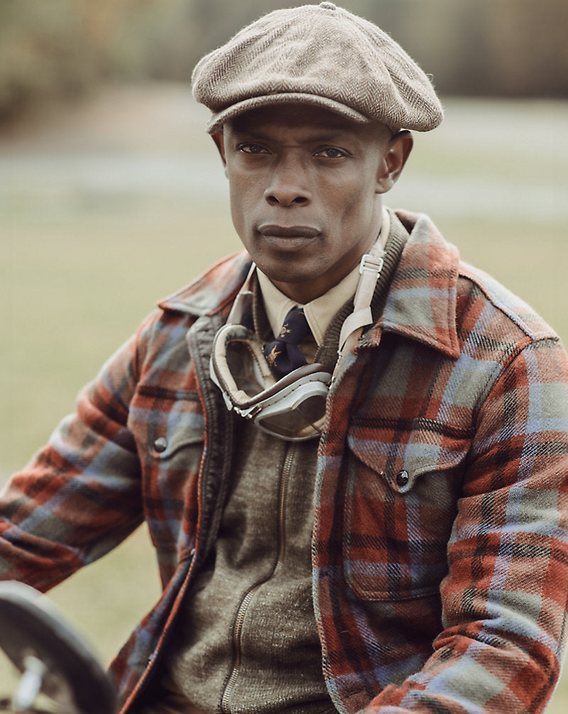 Plaid Wool Twill Shirt Jacket Maroon Plaid