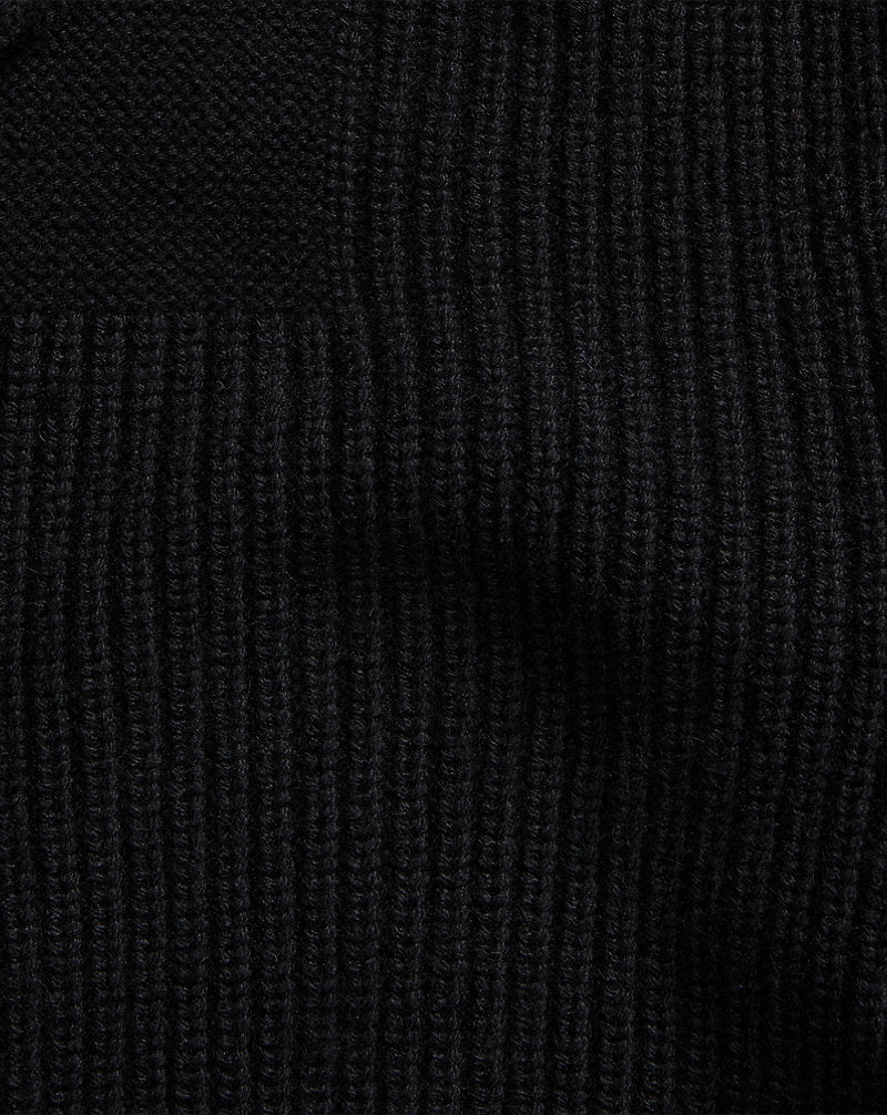 Cashmere Shawl-Collar Cardigan Black