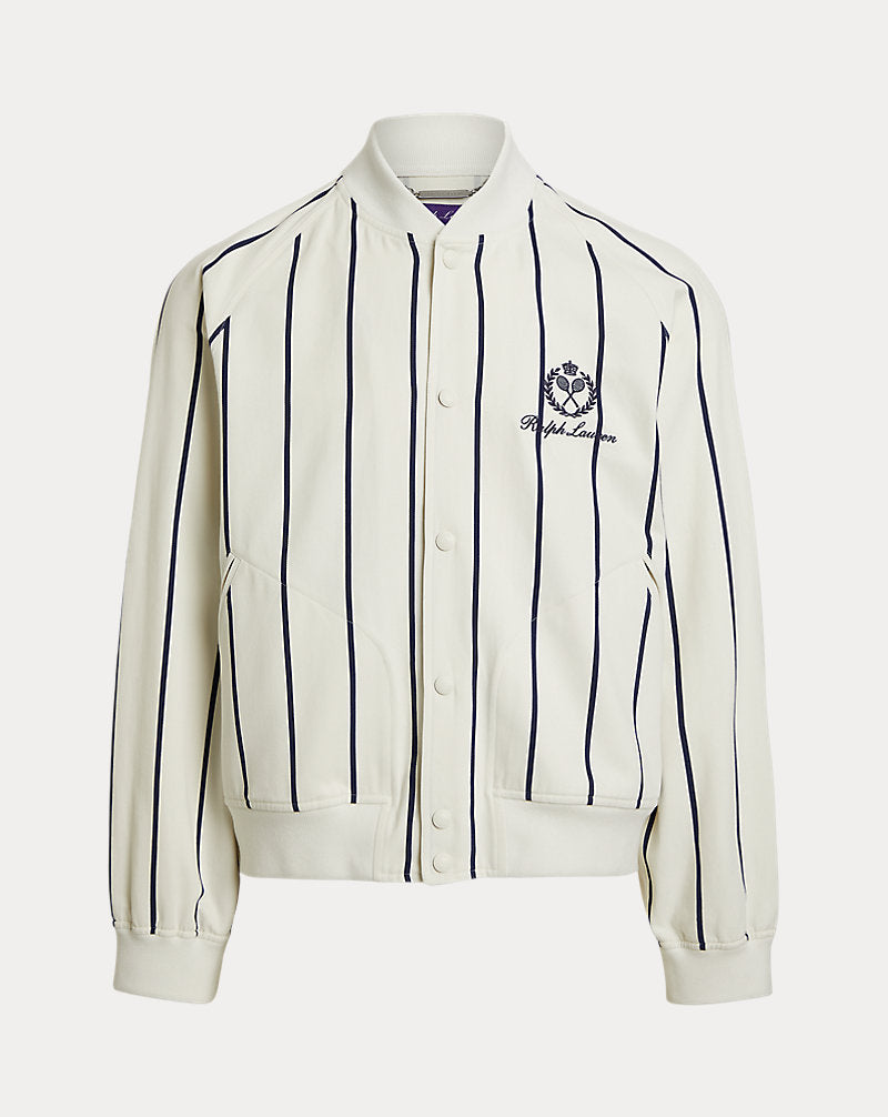 Langdon Striped Cotton-Cashmere Jacket Classic Cream