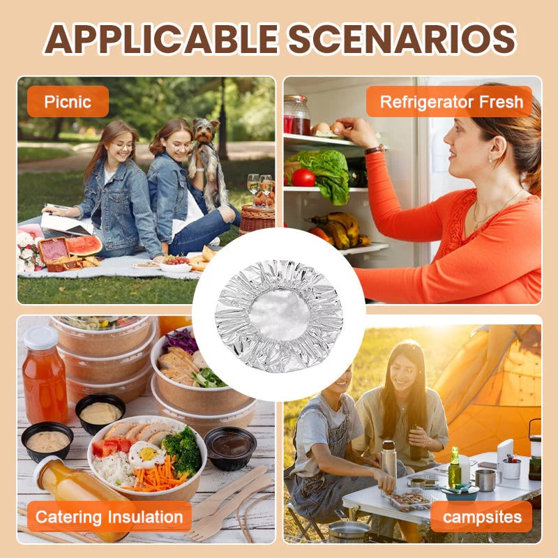 🏠Reusable Aluminum Foil Food Covers
