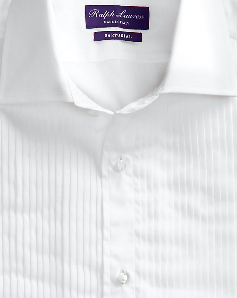 Poplin French Cuff Tuxedo Shirt White