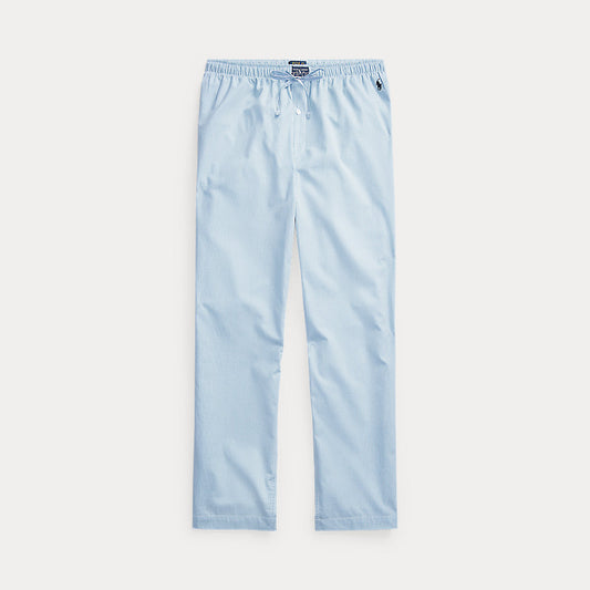 Gingham Cotton Sleep Trouser Lt Blue Mini Gingham