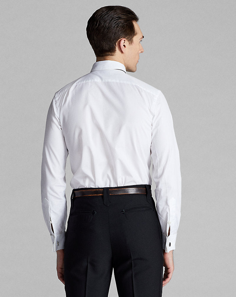 Slim Fit French Cuff Tuxedo Shirt White
