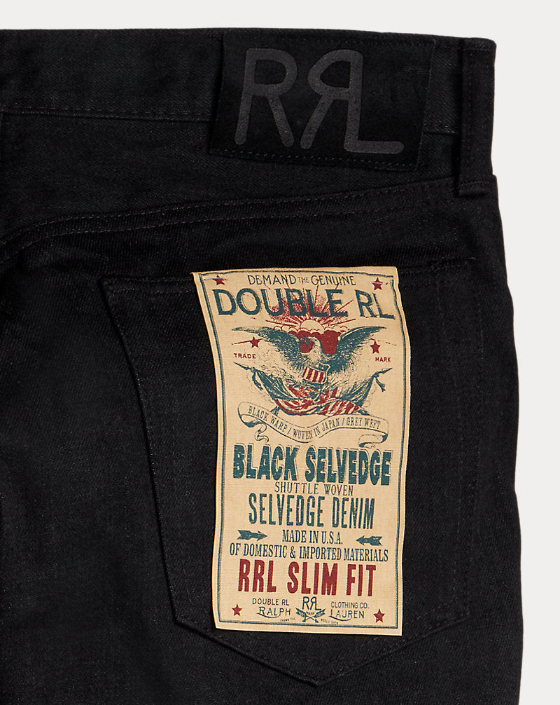 Slim Fit Black Selvedge Jean Black