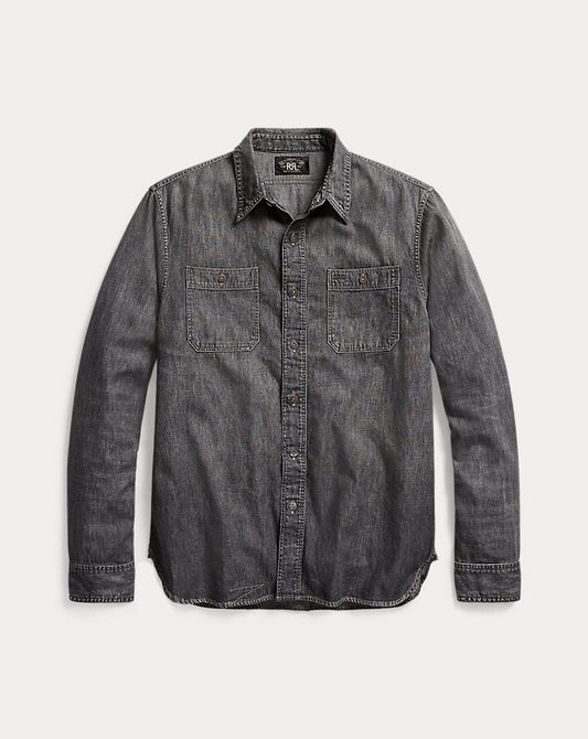 Denim Workshirt Black And White