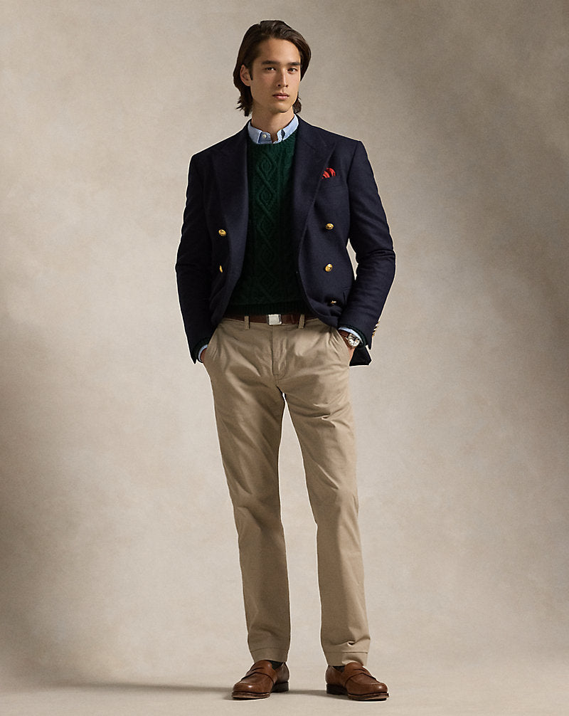 Stretch Straight Fit Chino Trouser Khaki Tan