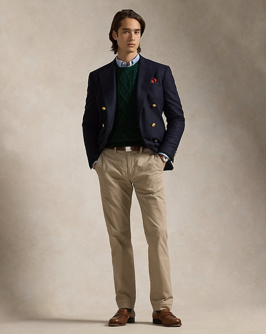 Stretch Straight Fit Chino Trouser Khaki Tan