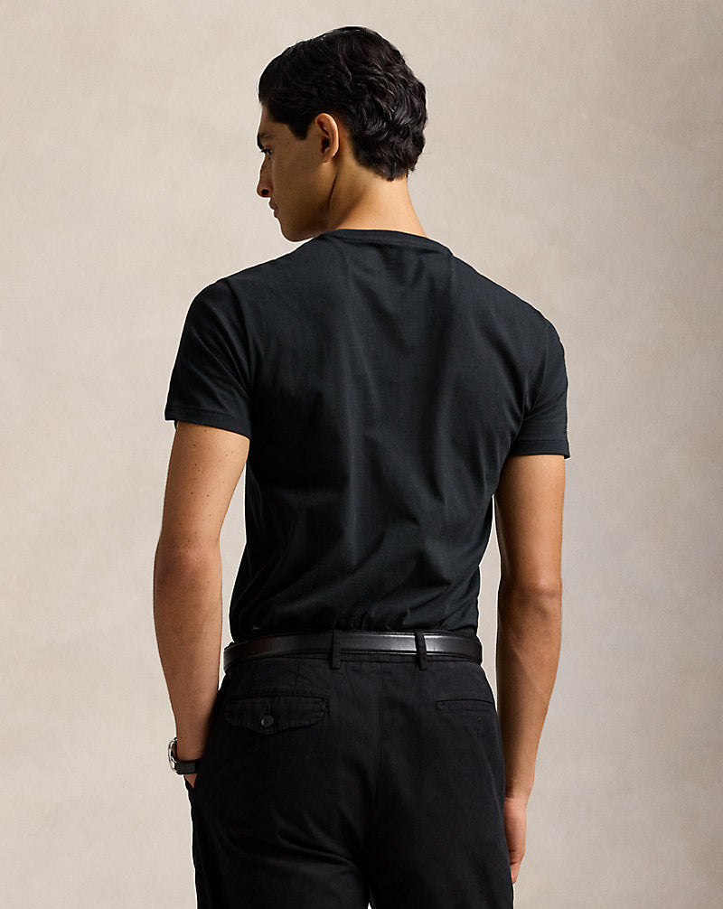 Custom Slim Fit Jersey Crewneck T-Shirt Black