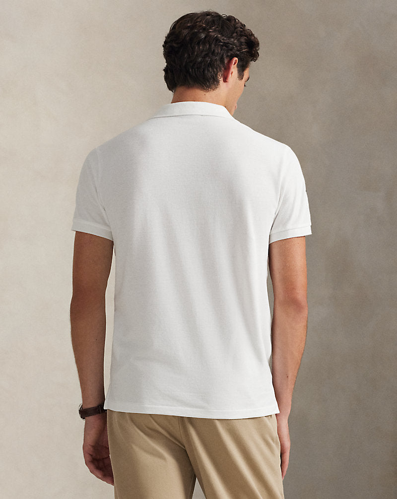 Custom Slim Fit Mesh Polo White