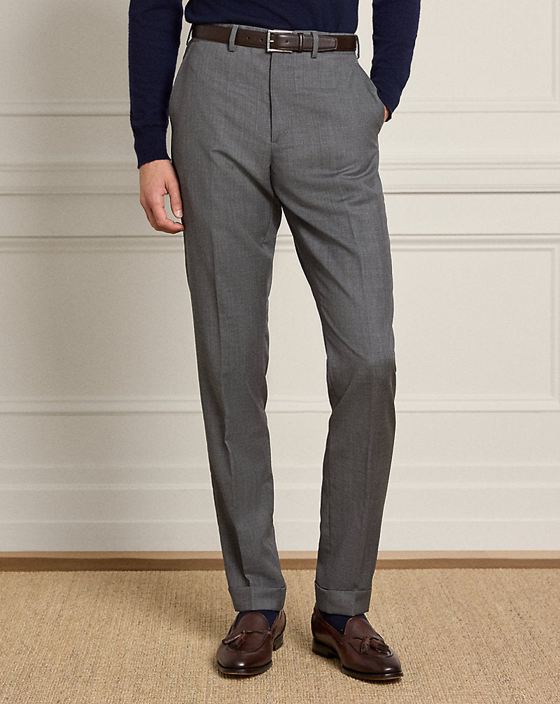 Gregory Hand-Tailored Wool Serge Trouser Medium Grey