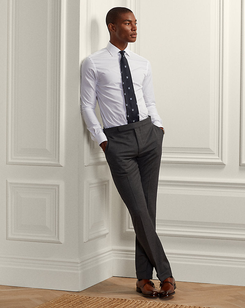 Gregory Hand-Tailored Wool Suit Trouser Charcoal