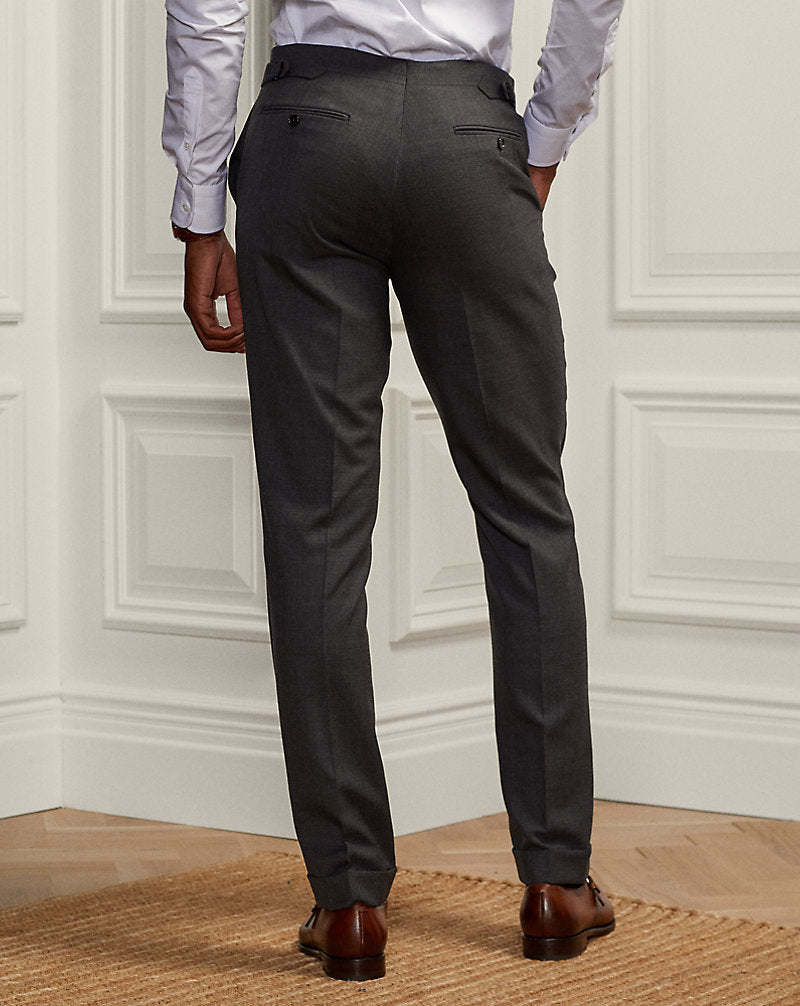 Gregory Hand-Tailored Wool Suit Trouser Charcoal
