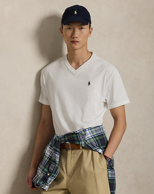 Classic Fit Jersey V-Neck T-Shirt White