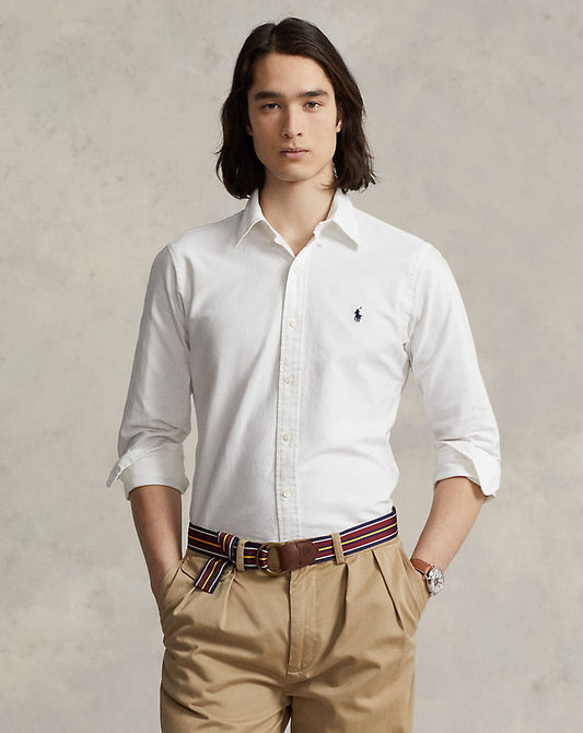 Custom Fit Garment-Dyed Oxford Shirt White