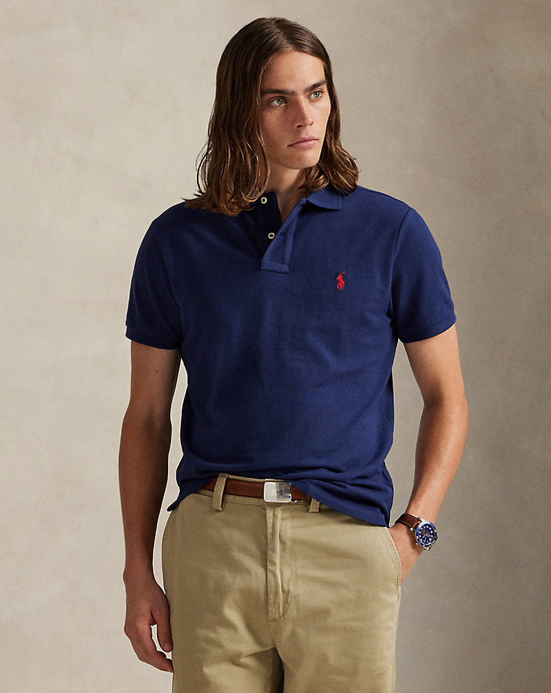 The Iconic Mesh Polo Shirt Navy/Red