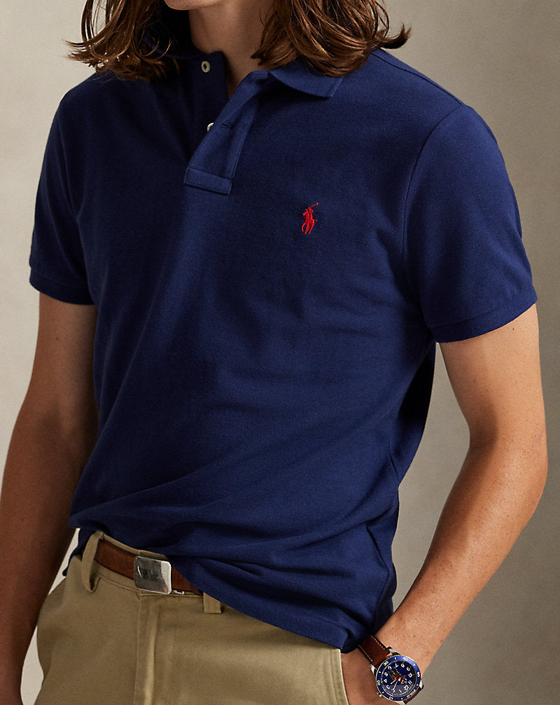 The Iconic Mesh Polo Shirt Navy/Red