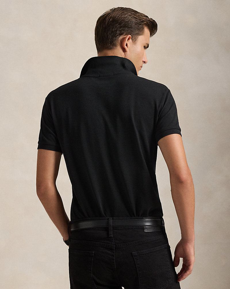 Slim Fit Mesh Polo Shirt Black/Red