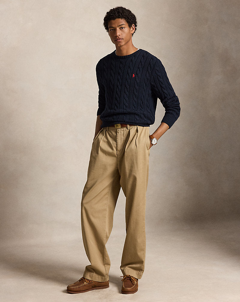 Cable-Knit Cotton Jumper Hunter Navy